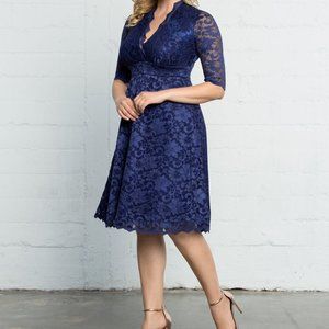 NWT Kiyonna Womens Plus Size Special Occasion Mademoiselle Lace Cocktail Dress